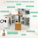 Opening doors and storage features in White & Natural