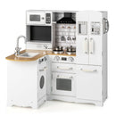 L-Shaped Wooden Play Kitchen with Fridge and Washing Machine, product view 2