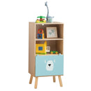 Alternate view of bear-front bookcase with open shelves