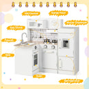 Toy microwave, range hood, hob, sink, oven and separate refrigerator
