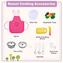 Pink corner play kitchen, included cooking accessories