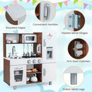Rounded worktop, handles, metal hinges and door catches