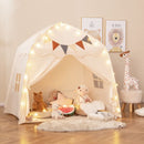 Beige dome play tent in a room setting; rugs, cushions, toys and room decorations are not included
