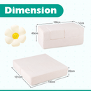 Plain beige three-piece play couch: 100 x 52 x 40 cm sofa and 100 x 101 x 20 cm flat layout