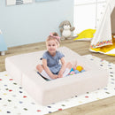 Three-piece kids play sofa: beige open floor-play layout