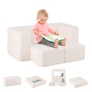 Three-piece kids play sofa: beige sofa configurations