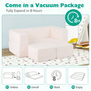 Three-piece kids play sofa: beige unpacking and eight-hour foam expansion