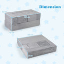 Three-piece kids play sofa: plain grey sofa and flat-layout dimensions