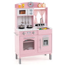 Height-Adjustable Pink Play Kitchen with Toy Ice Dispenser, Pink, product view 2