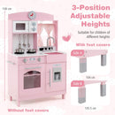 Height-Adjustable Pink Play Kitchen with Toy Ice Dispenser, Pink, product view 4