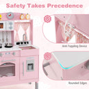 Height-Adjustable Pink Play Kitchen with Toy Ice Dispenser, Pink, product view 7