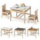 Bear-style table and two chairs with reversible top and storage configurations