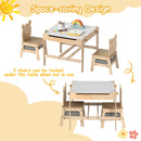 Bear-style chairs tucked under the table