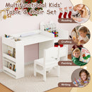 White art desk with reading and craft activity inset photographs
