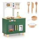 Wooden Play Kitchen with Microwave and Toy Ice Dispenser, Green, product view 3