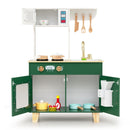 Wooden Play Kitchen with Microwave and Toy Ice Dispenser, Green, product view 6