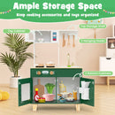 Wooden Play Kitchen with Microwave and Toy Ice Dispenser, Green, product view 10