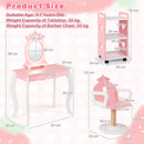 Supplier dimensions and load limits for the 63 cm-wide crown vanity, round-base swivel chair and trolley