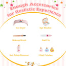 Pretend nail dryer, palette, brush, file, remover and three polish bottles