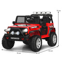 Red ride-on truck dimensions: 116 x 75 x 73 cm