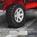 Ride-on truck wheel and spring suspension details