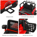 Carry handle, seat, belt, mirrors and door details
