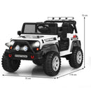White ride-on truck dimensions: 116 x 75 x 73 cm