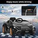 Black electric sports car music and audio inputs