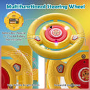 Train steering-wheel controls, lights, whistle and two-AA battery compartment