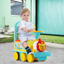 Blue six-wheel electric ride-on train