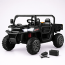 12V two-seater ride-on dump truck Black
