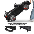 Transport handle and small wheels for moving the empty car