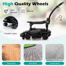 Lamborghini push car wheels and detachable front swivel castors