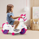 Rose unicorn ride-on pony with training wheels