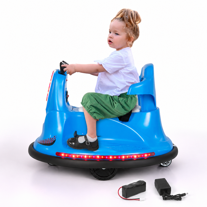 Kids joystick bumper car with parent remote - Blue