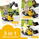 Excavator, road roller and bulldozer attachment arrangements