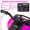 Power, forward and reverse, spray, horn and music controls