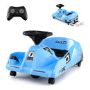 Blue electric go-kart with parent remote and detachable mop