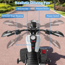 White motorcycle controls for forward, stop, reverse, power and volume