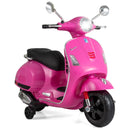 Pink kids electric scooter with both training wheels fitted