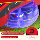 Translucent deck with LED lighting and simulated spinning blades