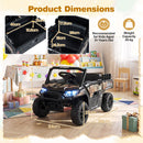 Black cargo UTV dimensions, age guide and 30 kg rider limit
