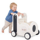 Train-Shaped Toddler Push Cart with Toy Storage, Grey, view 3