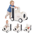 Train-Shaped Toddler Push Cart with Toy Storage, Grey, view 4
