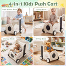 Train-Shaped Toddler Push Cart with Toy Storage, Grey, view 6