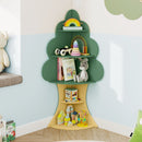 Tree Corner Bookshelf with Five Shelves – corner room view