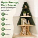 Tree Corner Bookshelf with Five Storage Levels – open storage compartments