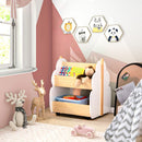 Tree-Shaped Kids Book and Toy Storage on Wheels – White product view 1