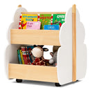 Tree-Shaped Kids Book and Toy Storage on Wheels – White product view 2