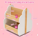 Tree-Shaped Kids Book and Toy Storage on Wheels – White product view 4